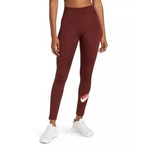 Nike One Logo Leggings Womens Dri-FIT 7/8‎ Mid-Rise Pockets Tight Fit Bronze M